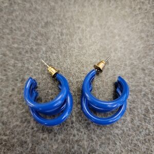 COPY - Blue Small Hoop Earrings